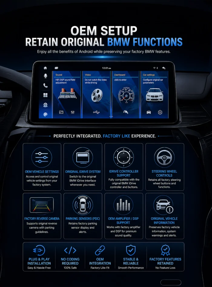 BMW 1 2017-2023 ANDROID SCREEN - oem fitment