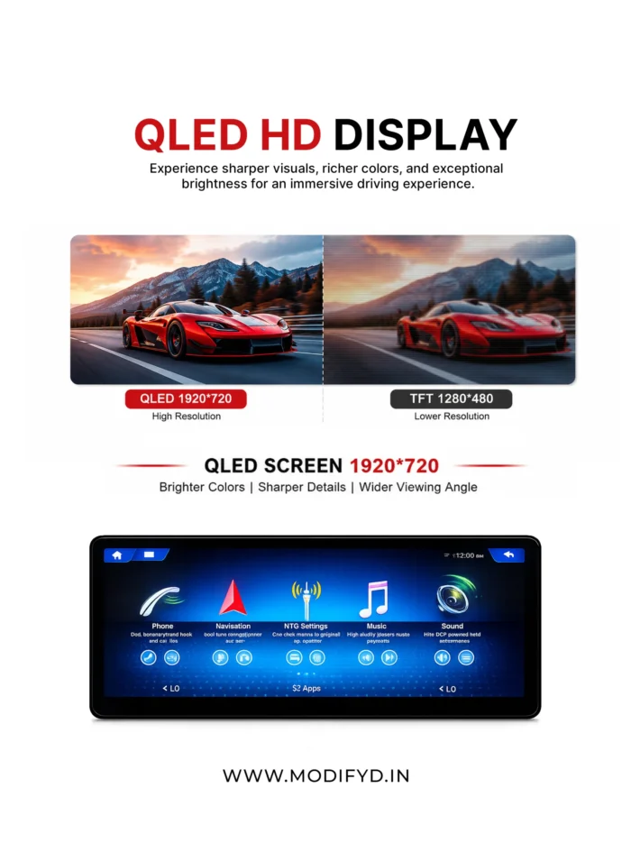benz b class 2011-2018 model android screen qled screen